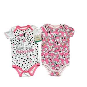 2 Disney 101 Dalmations One Piece Bodysuit Toddler Baby Girls Size 24 Months NWT
